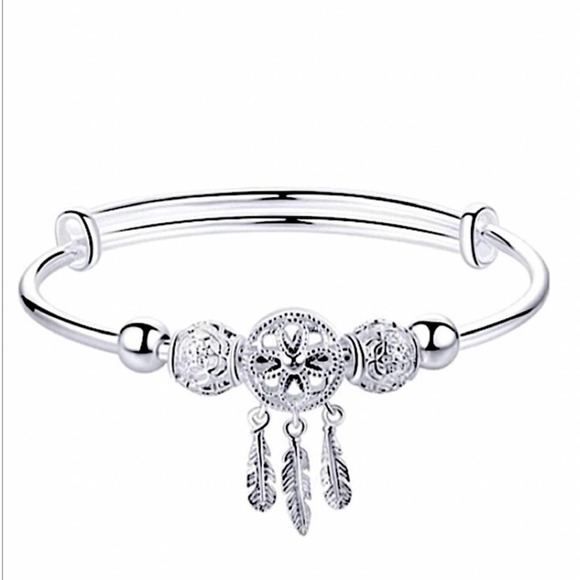 Sterling Silver Dreamcatcher Matching Bangle Bracelet, Earrings Necklace Set - Picture 7 of 9